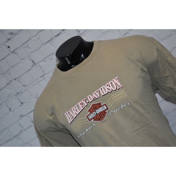 Harley Davidson T-Shirt Mens Size XL Motorcycle St. Thomas US Virgin Islands Tan - Picture 1 of 8